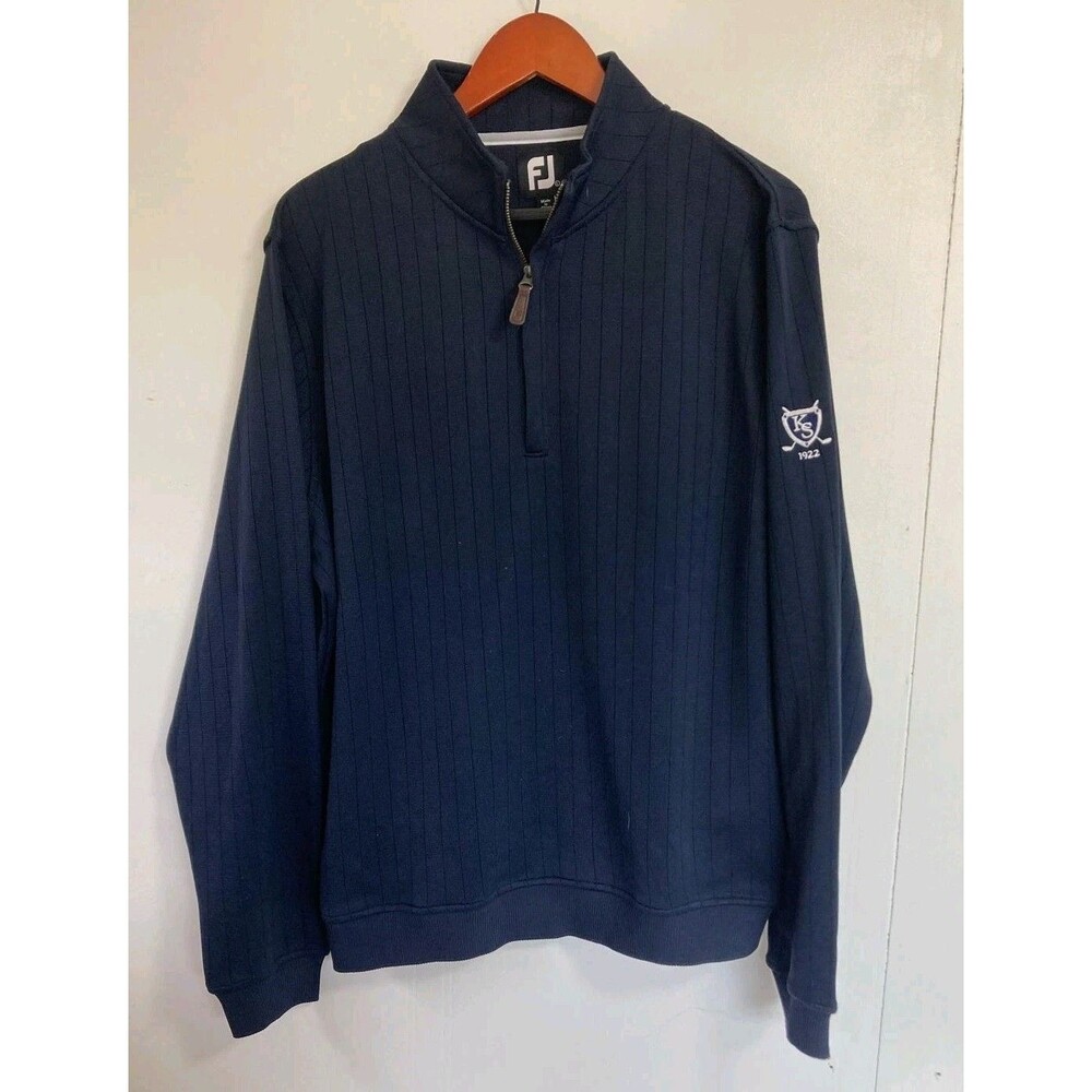 FootJoy Jacket FJ Mens L Blue Golf Windbreaker 1/4 Zip Pullover Kennett Square